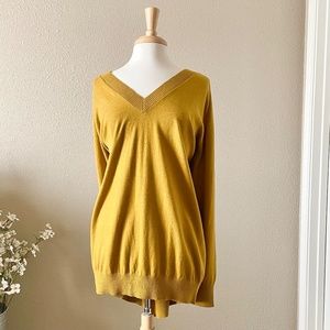 V-Neck Sweater | Universal Standard | Mustard/Gold | Plus Size | 26/28 XL | NWT